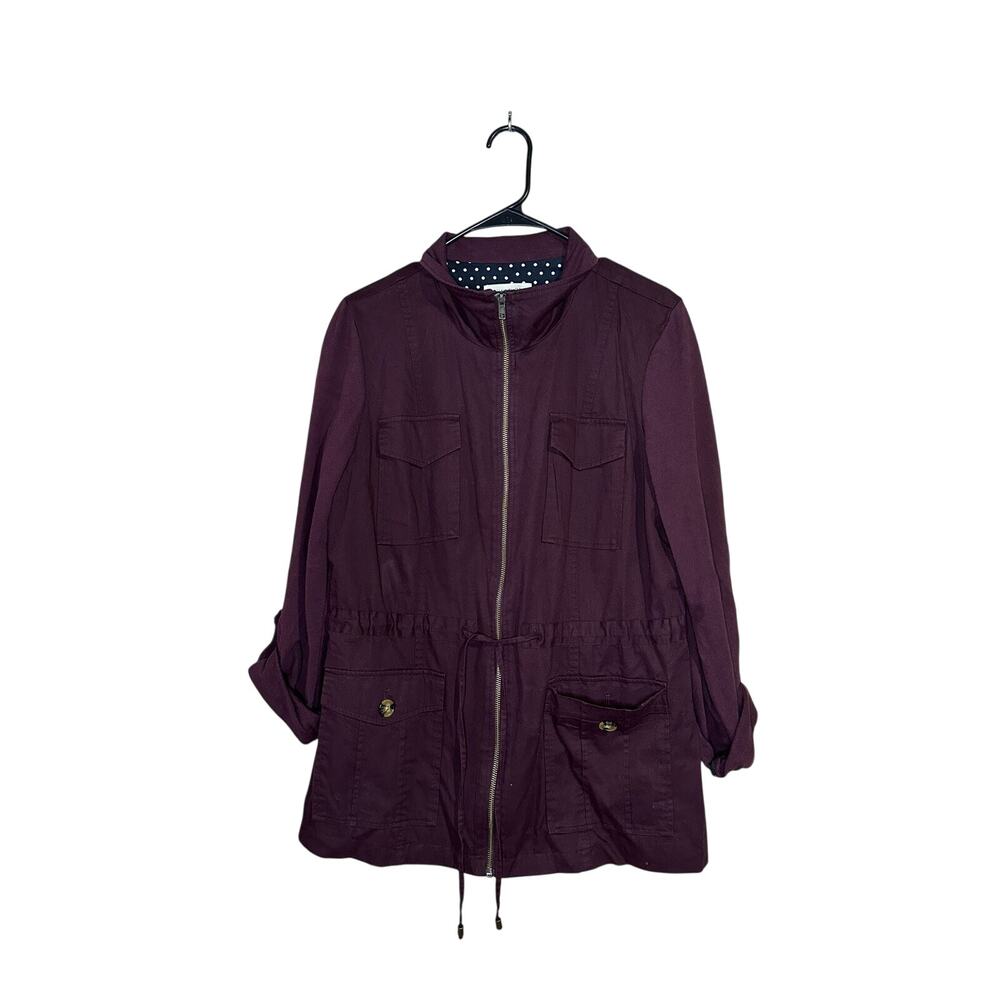41 hawthorn Maroon Jacket Sz Large utility Ankora Cinched Military cargo